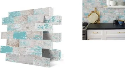 Produktbild von Selbstklebende Wandpaneel-Set - 10 Stück - 3D-Mauerstickers - Selbstklebende Tegelstickers für Küche und Badezimmer