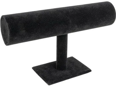 Obrázek produktu pro Stojan na náramky a hodinky | 23,5 cm x 7 cm x 13,5 cm | Černý | Sametový vzhled