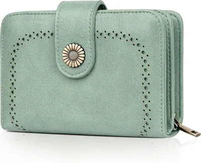 Produktbild von Famanu Geldbörse Vintage Leder mit Reißverschluss - Große Kapazität - Schwarz
