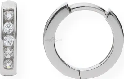 Produktbild von Creolen Weißgold 333 Zirkonia JL10-06-0060 JuwelmaLux