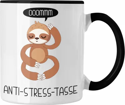 Produktbild von Trendation - Anti Stress Tasse Geschenk Kollegin Kollege Bürotasse mit Spruch Erzieherin Mama Rentner (Schwarz)