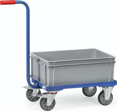 Image de Fetra Chariot à poignée avec caisse en plastique 250kg de charge KF4