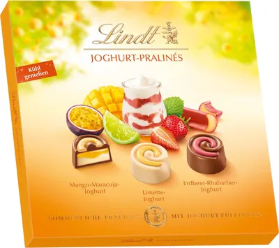 Produktbild von Lindt Joghurt-Pralinés 150g Sommer Edition Schokolade Präsent