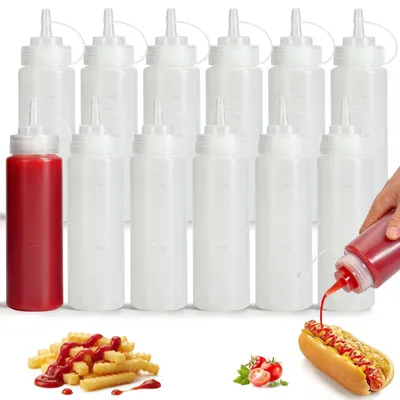 Image de Lot de 12 bouteilles doseuses pour sauces, 230 ml