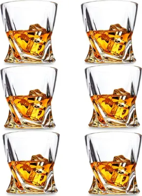 Produktbild von Whisky Gläser 6er Set, altmodische Cocktailglas, 300ML Whiskey Gläser, Rum Gläser, Rocks-Gläser für Scotch, Likör, Bourbon, Wiskeygläser-Set Geschenke für Männer, Ehemann, Freund