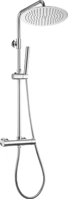 Immagine prodotto di JOHO Colonna Doccia Acciaio Inox con Miscelatore Termostatico Fori Muro Regolabili Cromo Colonna Doccia  Asta Doccia Set Doccia a Pioggia D25cm