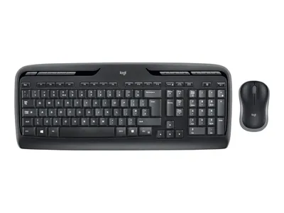 Produktbild von Logitech MK330, Volle Größe (100%), Kabellos, USB, QWERTY, Schwarz, Maus enthalten