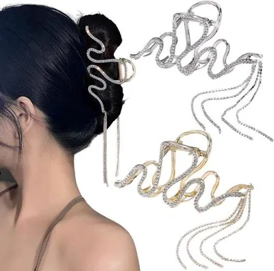 Imagen del producto de Horquillas grandes para cabello grueso: sujetapelos metálicos con pedrería