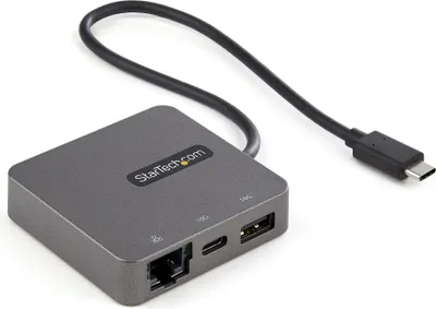 Image de StarTech.com Adaptateur USB C multiport avec HDMI et VGA - Mac / Windows / Chrome / Android - Ports USB-C et A - Adaptateur USB-C mobile - Filaire - USB 3.2 Gen 2 (3.1 Gen 2) Type-C - 10,100,1000 Mbps - Noir - Argent - 10 Gbps - 3840 x 2160 pixels