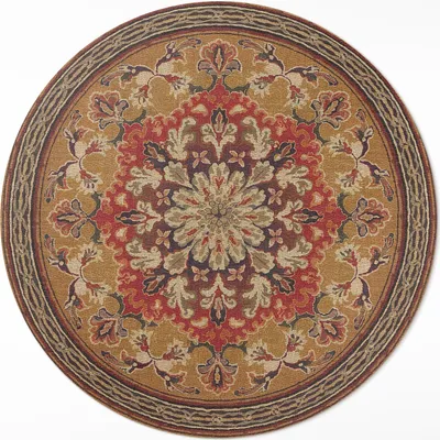 Produktbild von Antike florale Muster– Vinylteppich – Indoor Teppich – Flur – Pflegeleicht – Runder Teppich – PVC Teppich – Outdoor Teppich – Pflegeleicht – fi 120cm