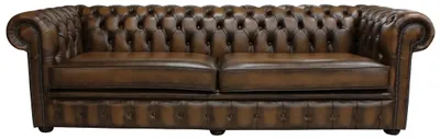 Image de Chesterfield Couch Polster Sofas Klassischer Leder Schaffhau 4 Sitzer - #207
