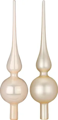 Produktbild von Christbaumspitze Glas 28cm 1 Stück matt / glanz sortiert - Champagne