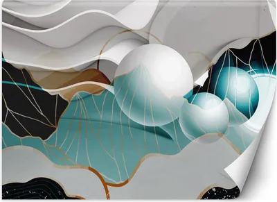 Produktbild von Vlies fototapete Abstrakt mit Kugeln 3D 400x280 cm Feeby Blau inkl. Kleber einfache Montage