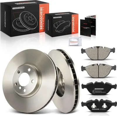 Obrázok produktu pre Frankberg 2x brzdové kotúče 4x brzdové doštičky predná náprava pre BMW X5 E53 4.6L 4.8L 2001-2006