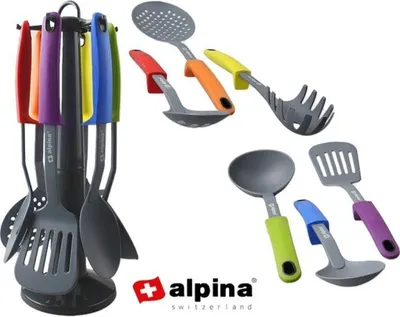 Productafbeelding van ALPINA Keukenaccessoireset met houder, 7-delig
