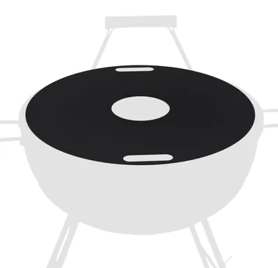 Produktbild von Edenoutdoor Feuerplatte für Kugelgrill Ø 80 cm für Feuerschale & Feuertonne,Plancha Ring,Grillplatte für BBQ, hitzebeständig, Schwarz, Handgriffe,Massive Stahlplatte, 5 mm stark
