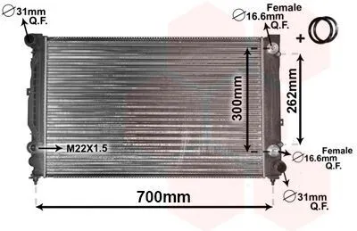 Zdjęcie produktu dla Chłodnica wody Van Wezel do Audi A4 A6 + Avant Skoda Superb VW Passat