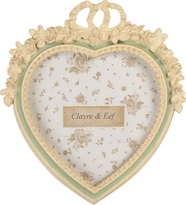 Image de Clayre & Eef Cadre photo 13x18 cm Beige Vert Plastique