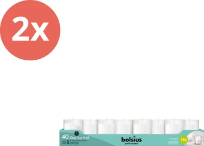 Productafbeelding van Bolsius - Transparante bekers voor de horeca - 49/42 - 40 stuks per verpakking - Transparant - Voordeelverpakking - 80 stuks - 2 verpakkingen