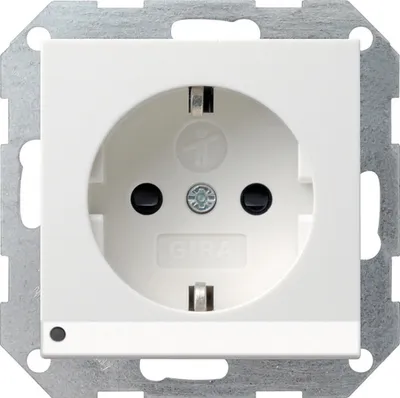 Produktbild von Gira SCHUKO Steckdose mit LED-Leuchte + SH System 55 reinweiß glänzend, 1 Stk.