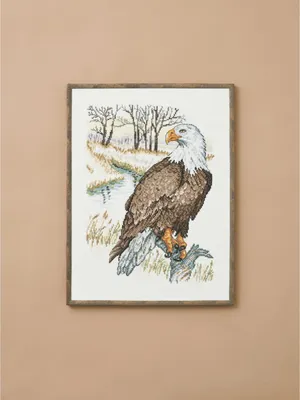 Produktbild von Permin Kreuzstich Stickpackung "Adler", Zählmuster, 30x40cm, 90-1305