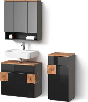 Immagine prodotto di Set mobili bagno Livinity Tanaro Antracite 3 parti, Model 52668