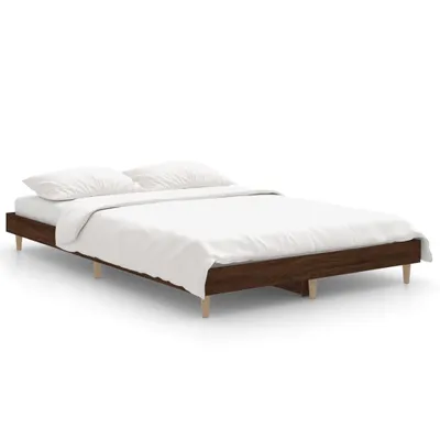 Produktbild von vidaXL Bettgestell ohne Matratze Braun Eiche 120x190 cm Holzwerkstoff