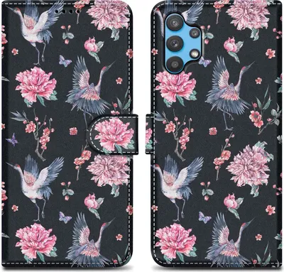 Produktbild von Cadorabo Schutzhülle für Samsung Galaxy A32 5G Hülle Design Schwarz Handyhülle Schutzhülle Etui Magnetisch Case Cover