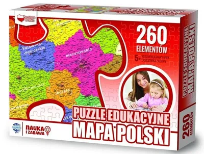 Zdjęcie produktu dla Puzzle Edukacyjne mapa Polski 260 elementów