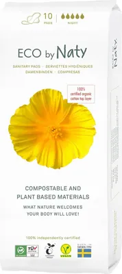 Obrázok produktu pre (EK) Ekologické vložky od Naty, 10 kusov