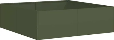 Produktbild von vidaXL Pflanzkübel Olivgrün 100x100x30 cm Stahl