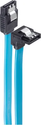 Produktbild von SATA Anschlusskabel 6 Gb/s mit Metallclip blau, 0,7m