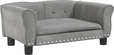 Immagine prodotto di vidaXL Letto per cani grigio chiaro 70x45x30 cm in velluto