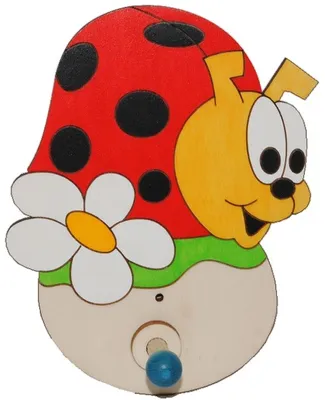 Produktbild von Garderobehaken - Marienkäfer - Holz Kinder Kinderzimmer Garderobe Wandhaken Kleiderhaken Haken Punkte