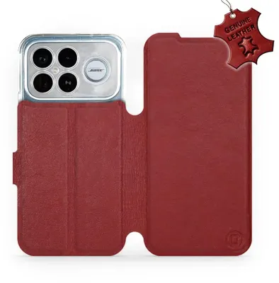Produktbild von Echtleder Handyhülle für Xiaomi POCO F8 Ultra, Mobiwear Leather, Dunkelrot