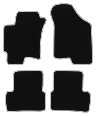 Obrázok produktu pre Velúrové autokoberce pre: Hyundai Coupe II GK 2001-2008 (kupé) – sada 4 ks, čierno-strieborné, na mieru – Wielganizator CARLUX