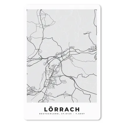Produktbild von MuchoWow® Mauspad Mousepad Stadtplan - Karte - Lörrach - Deutschland 18x27 cm - Mousepads - Maus Mat - Pad - Mausunterlage
