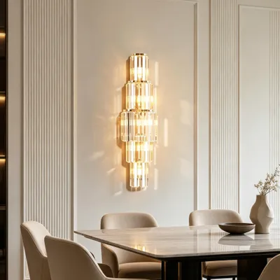 Produktbild von Vrygle Kristall Wandleuchte LED Gold: 5xE14, 3 Farbtemperaturen, Innenleuchte
