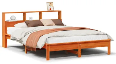 Zdjęcie produktu dla vidaXL Łóżko z litego drewna bez materaca wosk brązowy 140x200 cm drewno sosnowe