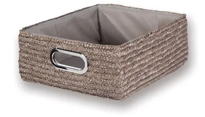 Image de CALICOSY - Tiroir en paille tressé taupe - 33x28x13cm