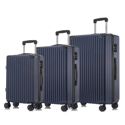 Produktbild von yonsly Premium Reisekoffer TSA-Schloss,YKK-Reißverschluss Hartschalen-Koffer Kabinenkoffer Rollkoffer Suitcase Handgepäck  (Dunkelblau, M-L-XL-Set)