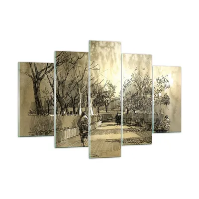Produktbild von Bilder auf glas - Park Spaziergang Baum - 150x100cm - Glasbilder - Wandbilder - Kunstdruck - zum Aufhängen bereit - Wanddekoration aus Glas - Glas Bilder - Wandbild auf Glas - GEA150x100-3758