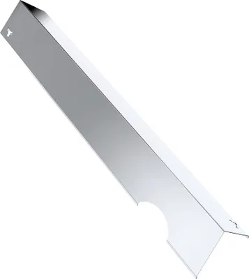 A single stainless steel grill burner cover is shown against a white background.