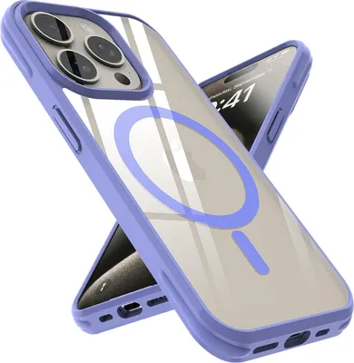 Produktbild von Hülle für Apple iPhone 15 PRO MAX Schutzhülle in HELLLILA MagSafe kompatibles Case Cover Etui mit Transparenter Rückseite