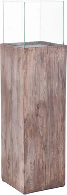 Produktbild von VIVANNO Windlicht Holz CANDELA Rechteckig, Umbraantik Maserung - 27x27x100 cm