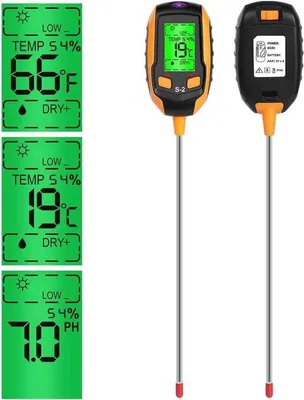 Image de Testeur de sol précis pour une mesure 5 en 1 : pH, humidité, luminosité, température du sol - Intérieur, extérieur, pelouse, jardin