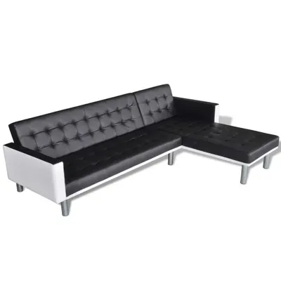 Immagine prodotto di vidaXL Divano letto a L in ecopelle nero