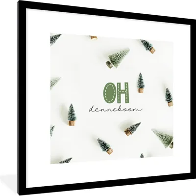 Produktbild von MuchoWow® Gerahmtes Poster Winter - Weihnachten - Tannenbaum 40x40 cm - Poster mit Schwarzem Bilderrahmen Wandposter Rahmen Foto Bilder - Poster - Plakat im Rahmen