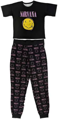 Produktbild von Nirvana - "Xerox Smile" Schlafanzug für Damen RO9828 (L) (Schwarz/Pink)