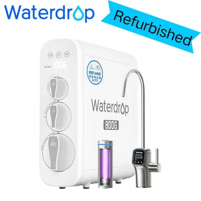 Produktbild von Waterdrop G3P800 Umkehrosmoseanlage, Osmoseanlage Trinkwasser, 800 GPD, 3:1 Rein zum Abfluss, TDS-Reduktion,